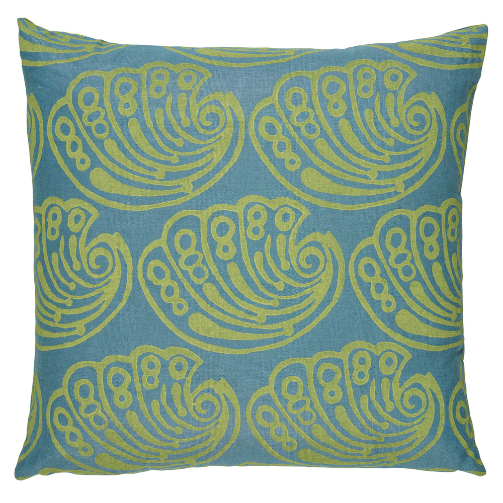 Ramsgate Hand Block Pillow | Seaweed