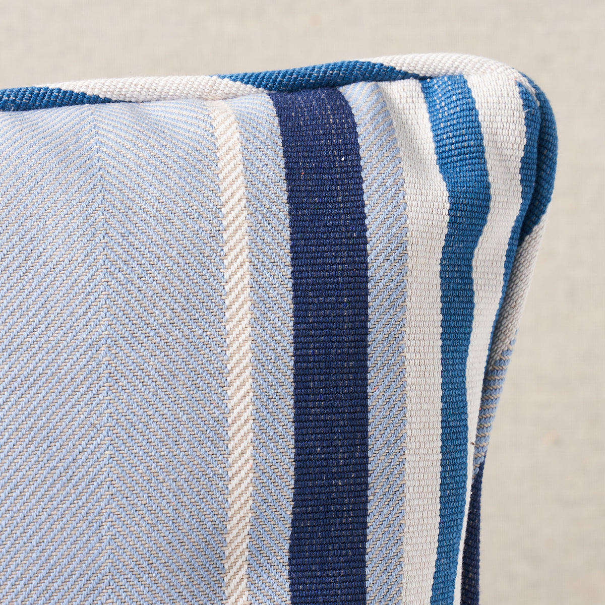 Minzer Cotton Stripe Pillow | Blue