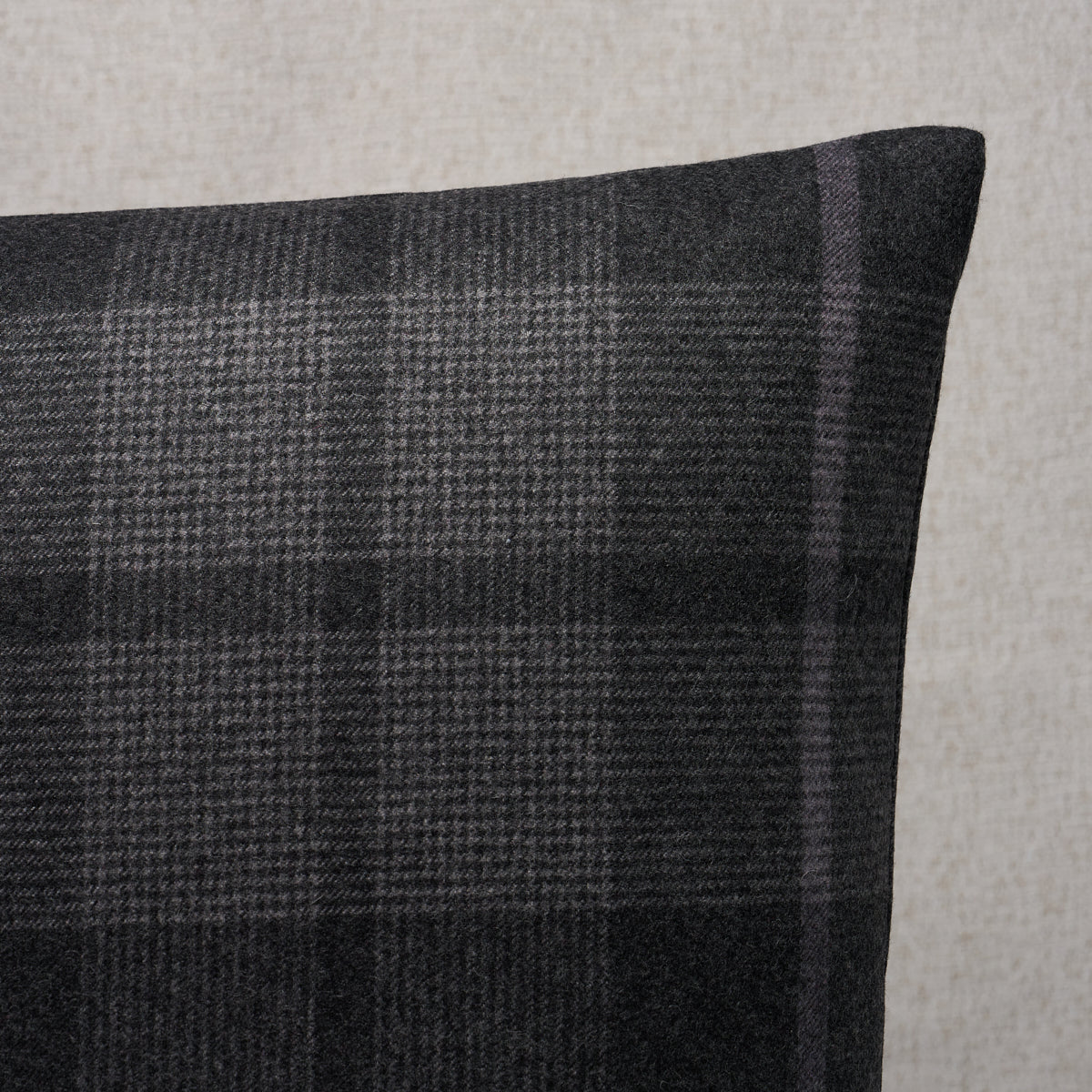 Montana Wool Plaid Pillow | Oxford Grey