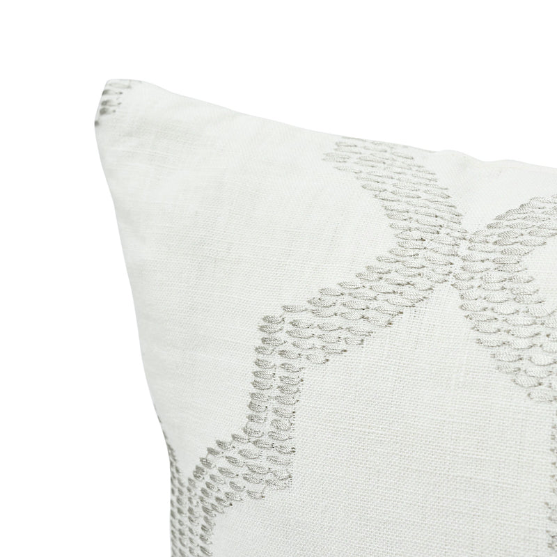 Tangier Embroidery Pillow | Silver