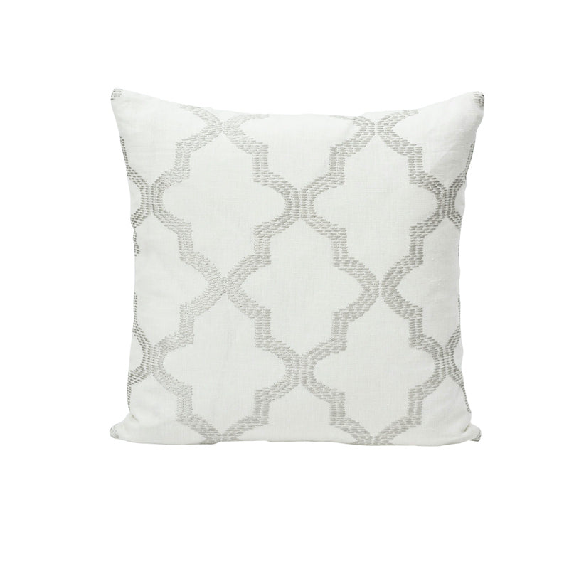 Tangier Embroidery Pillow | Silver