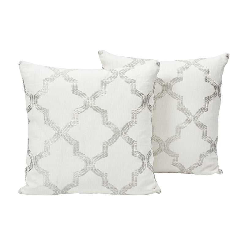 Tangier Embroidery Pillow | Silver