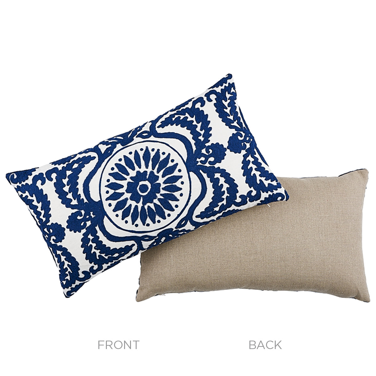 Castanet Embroidery Pillow | Cobalt