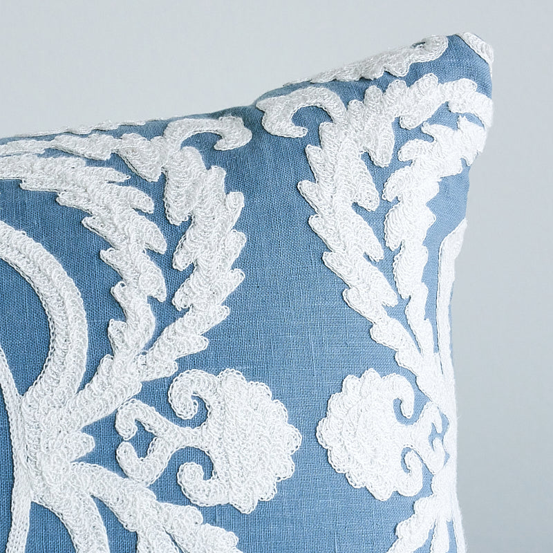 Castanet Embroidery Pillow | Chambray