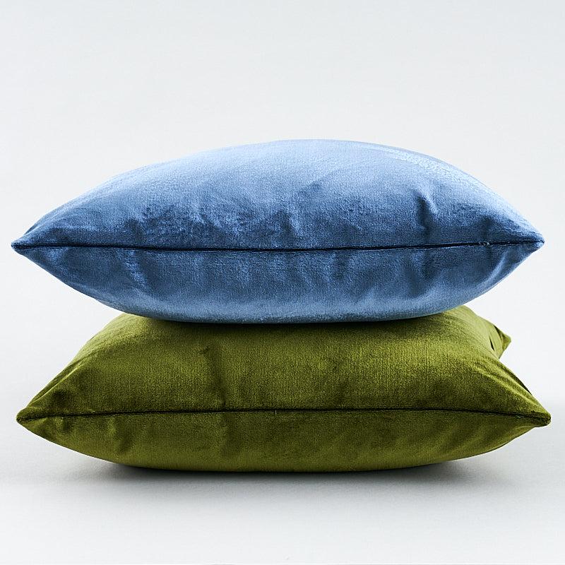 Venetian Silk Velvet Pillow | Cadet