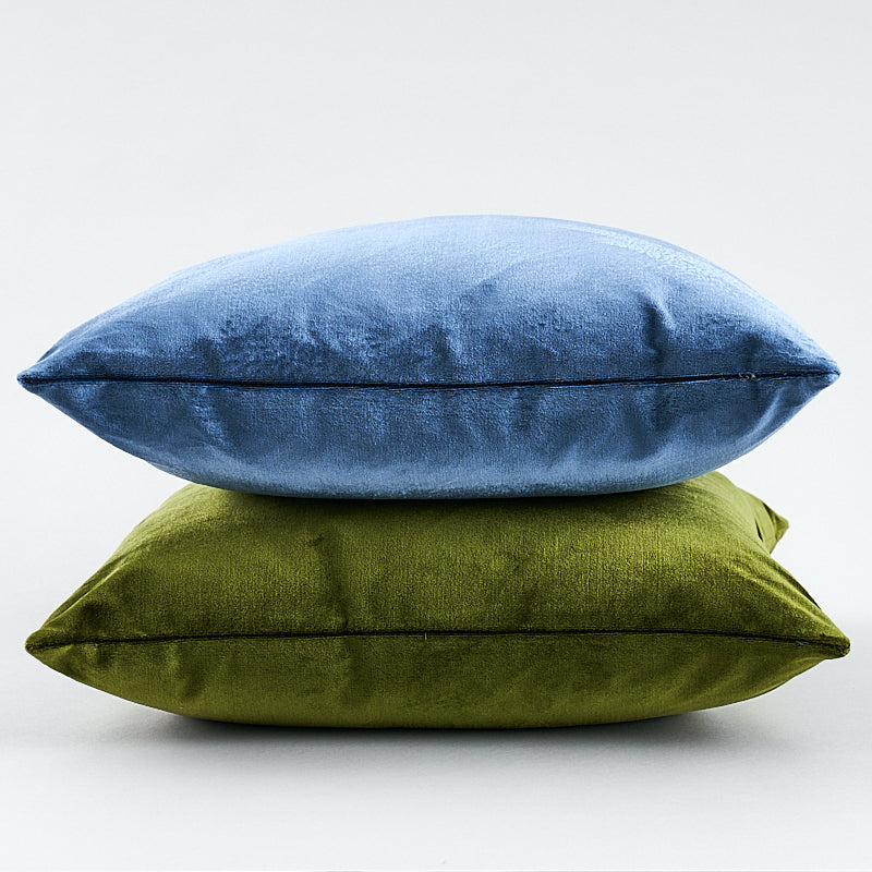 Venetian Silk Velvet Pillow | Cadet