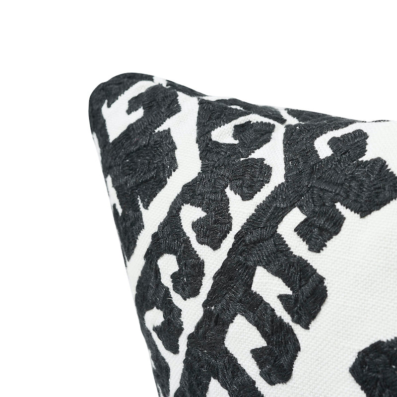 Omar Embroidery Pillow | Black