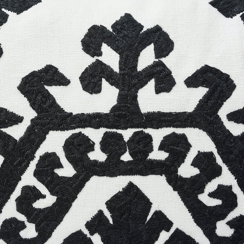Omar Embroidery Pillow | Black