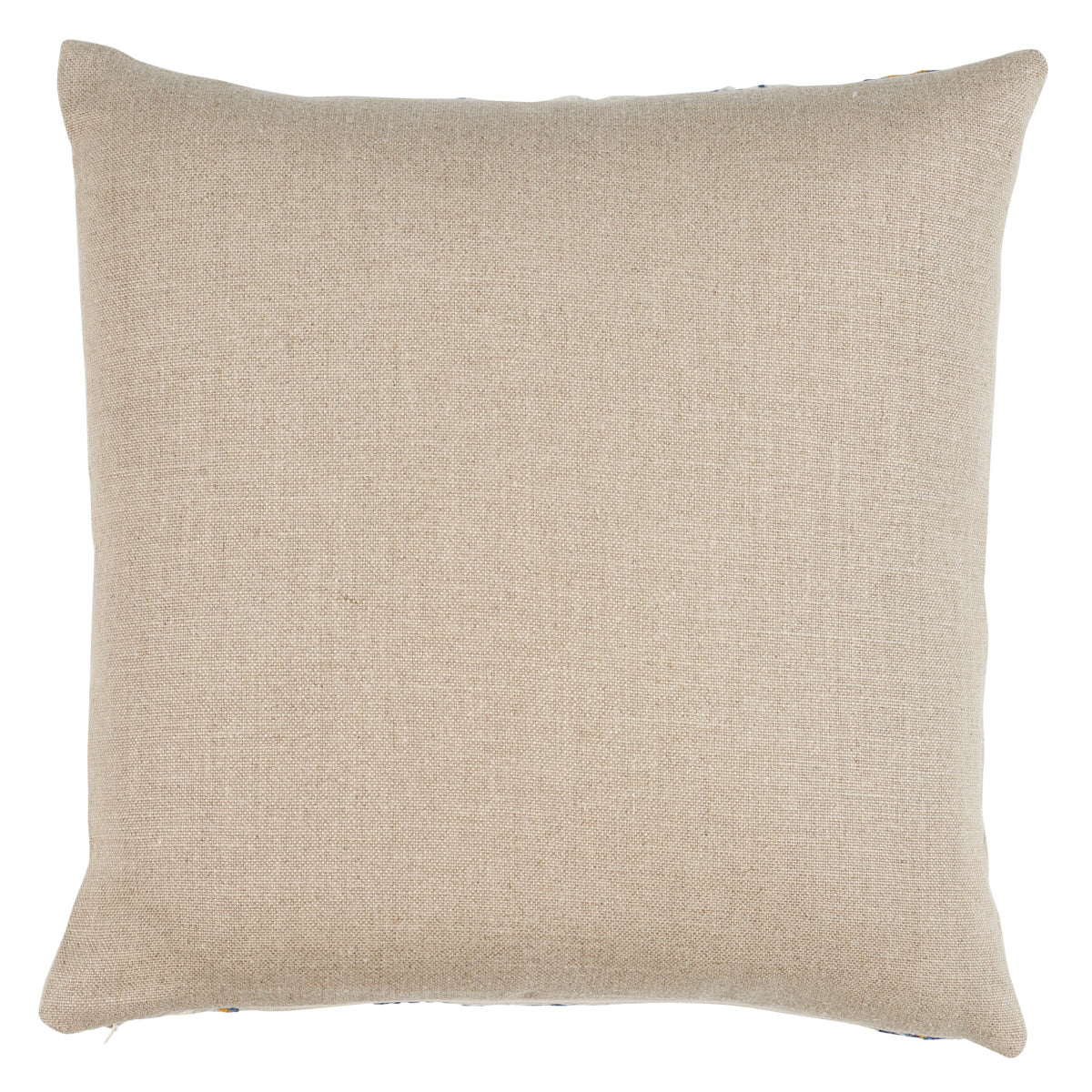 Marguerite Embroidery Pillow | Blue & Ochre