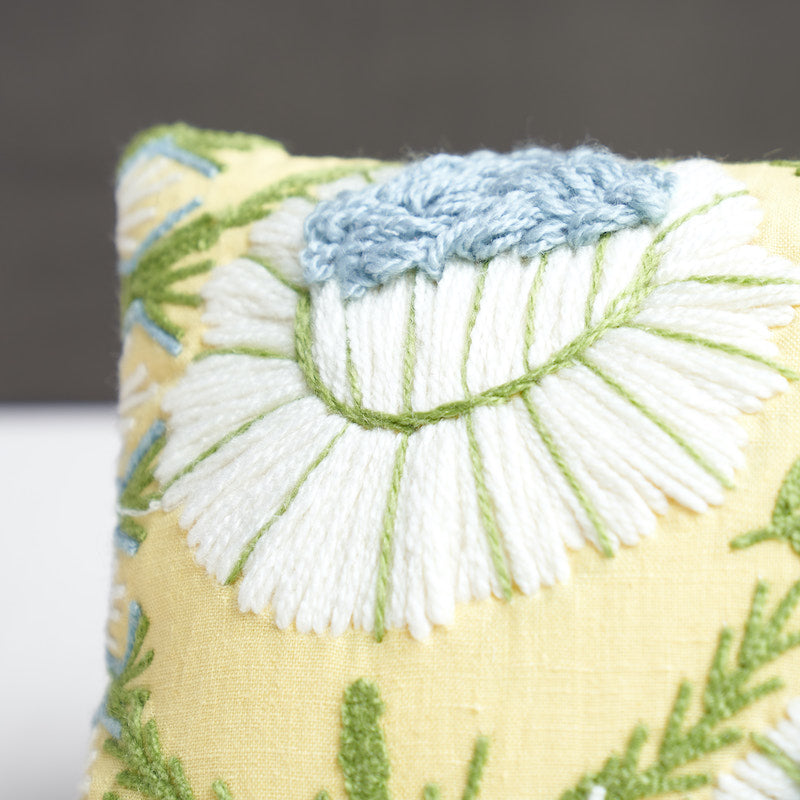 Marguerite Embroidery Pillow B | Buttercup