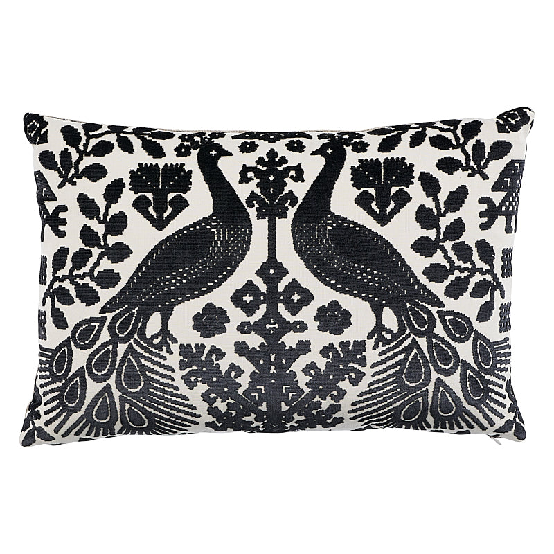 Pavone Velvet Pillow | Carbon
