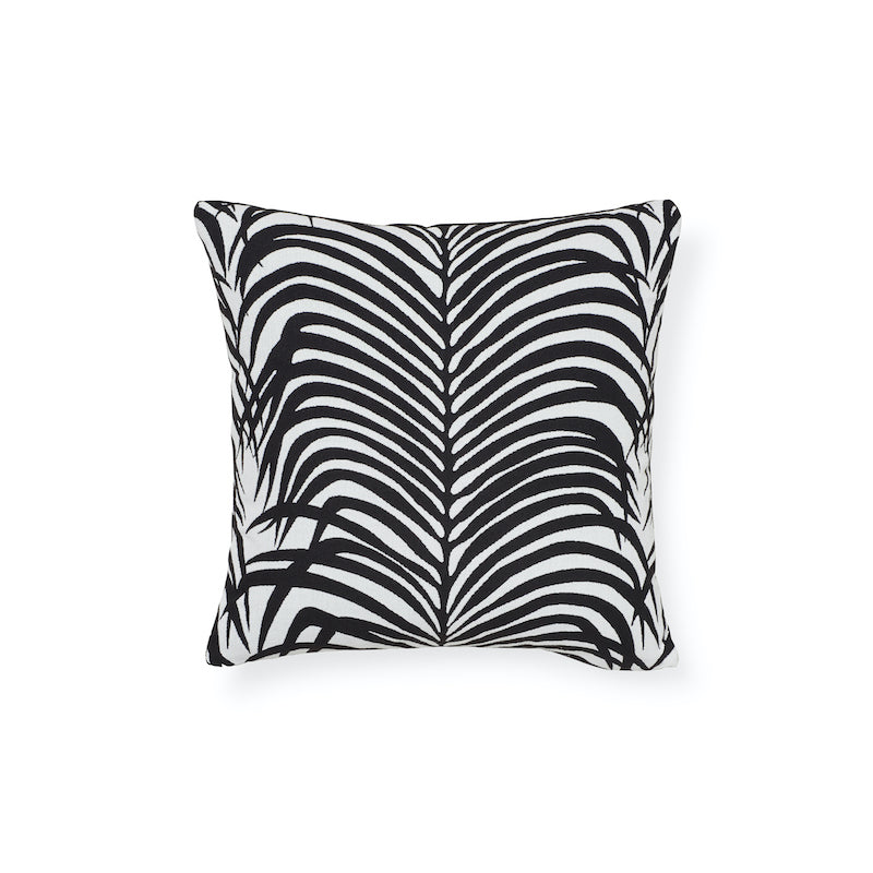 Zebra Palm Indoor/Outdoor Pillow | Black