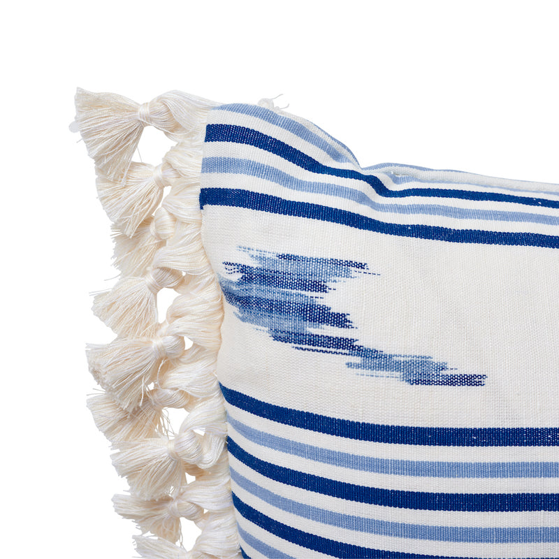 Santa Barbara Ikat Pillow | Indigo & White