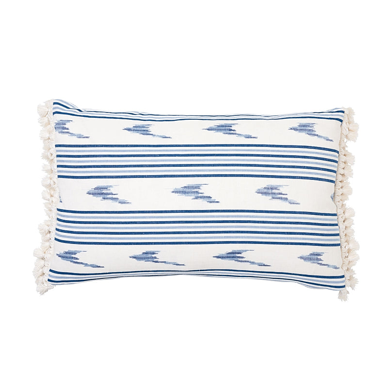 Santa Barbara Ikat Pillow | Indigo & White