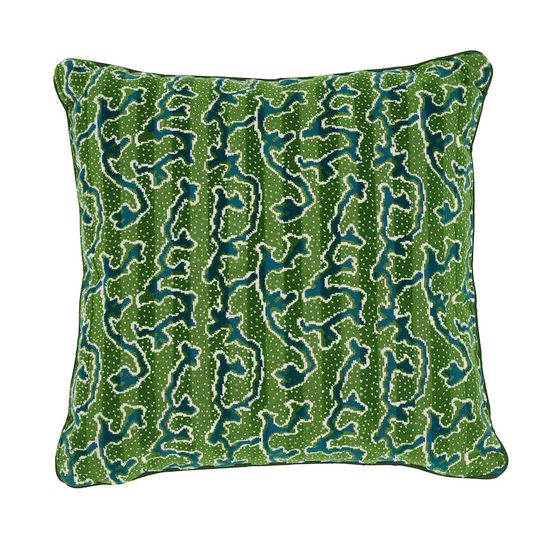 Corail Velvet Pillow | Emerald Green