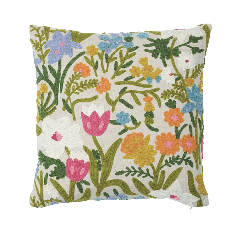 Crewel Garden Pillow | Multi