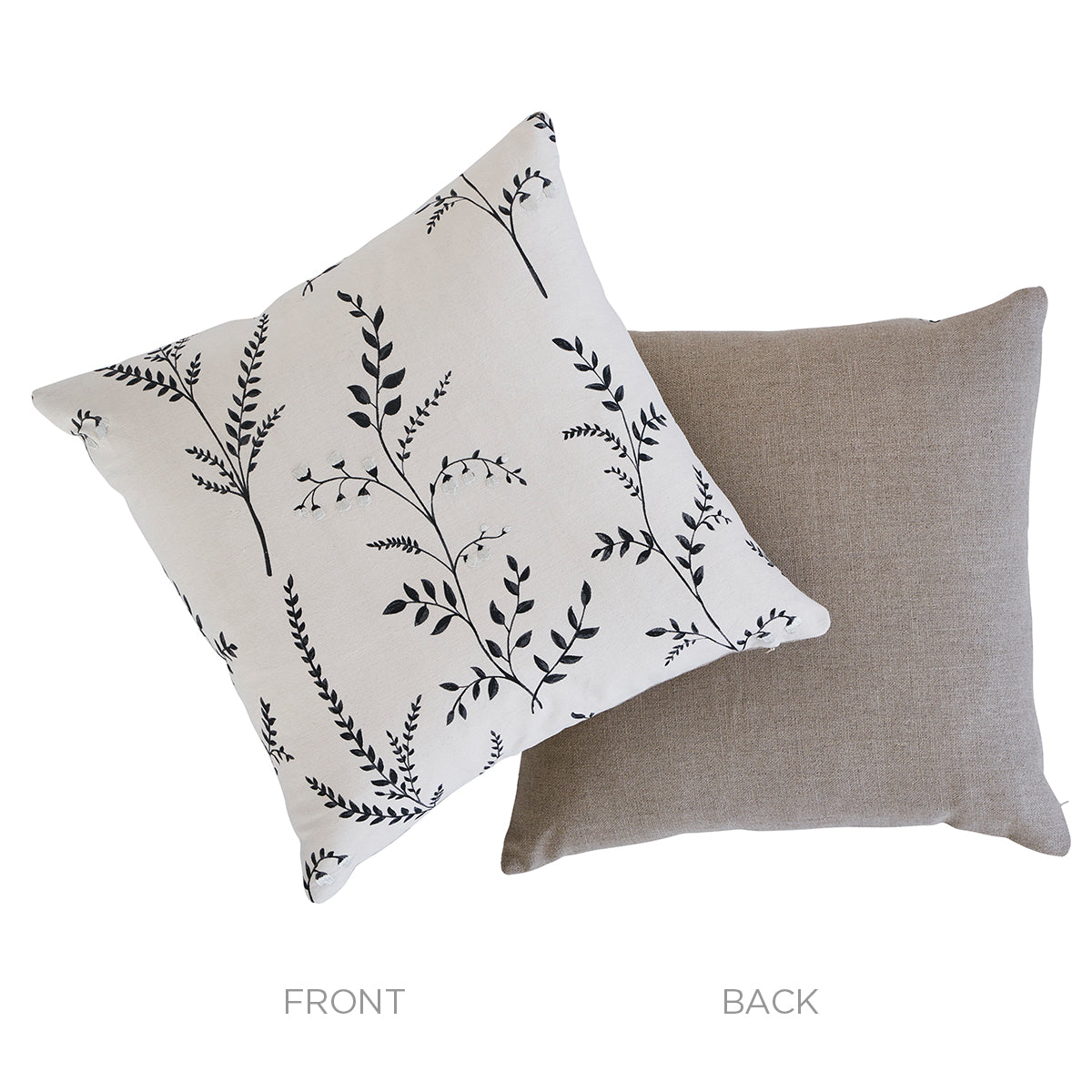 Cynthia Embroidered Pillow | Black