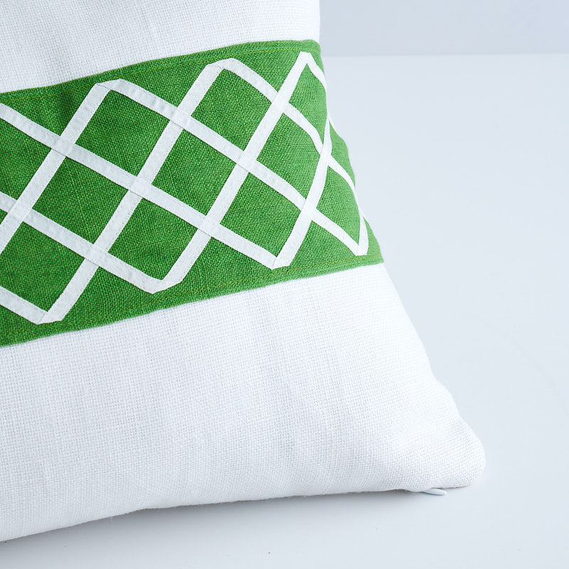 Zella Pillow | Green & White