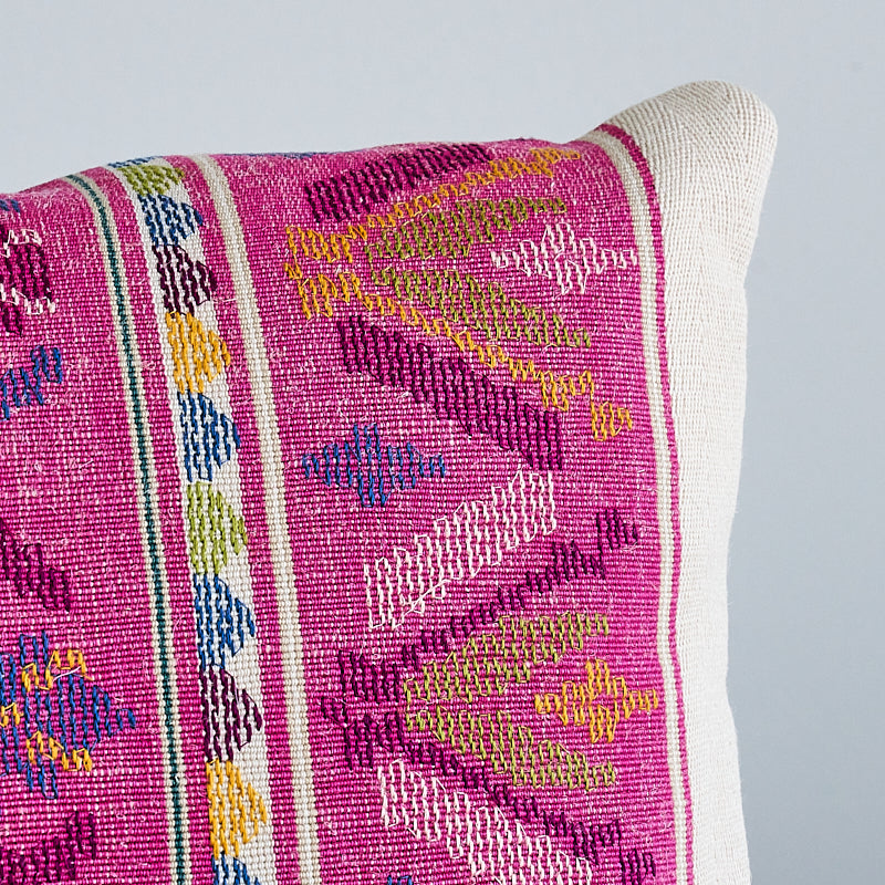 Sandor Stripe Embroidery Pillow | Magenta