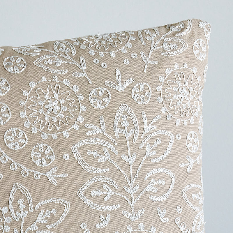 Tiana Embroidery Pillow | Natural