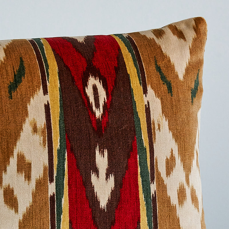 Samar Ikat Velvet Pillow | Gold