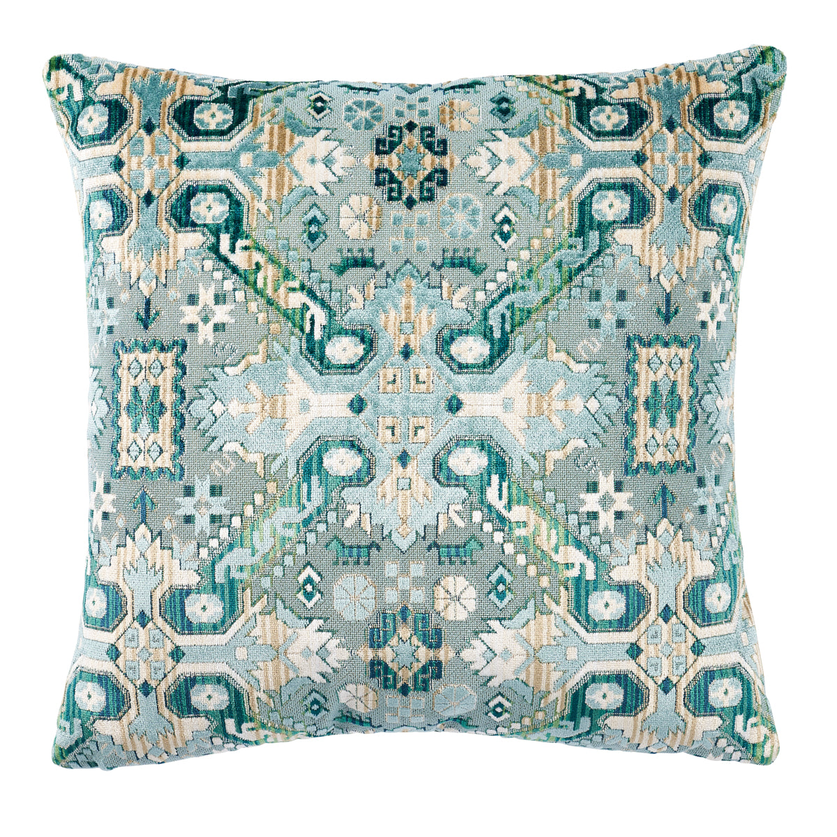 Tiraz Velvet Pillow | Peacock