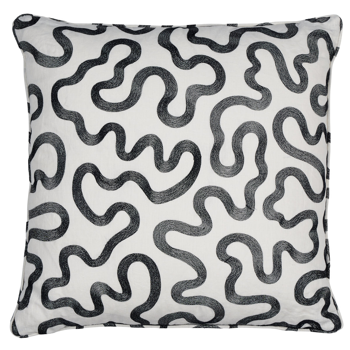 Riley Pillow | Black On Ivory