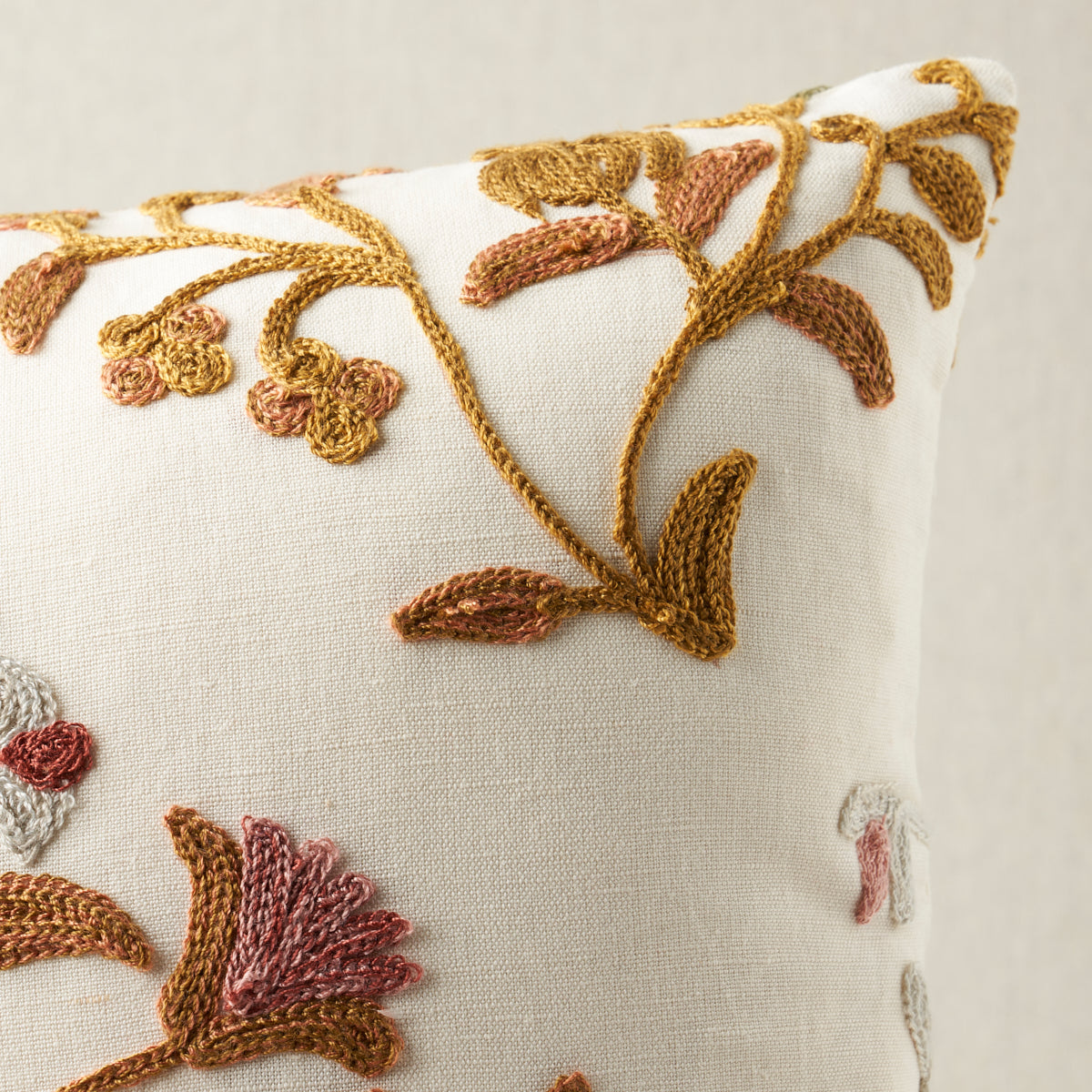 Raleigh Crewel Embroidery Pillow A | Autumn