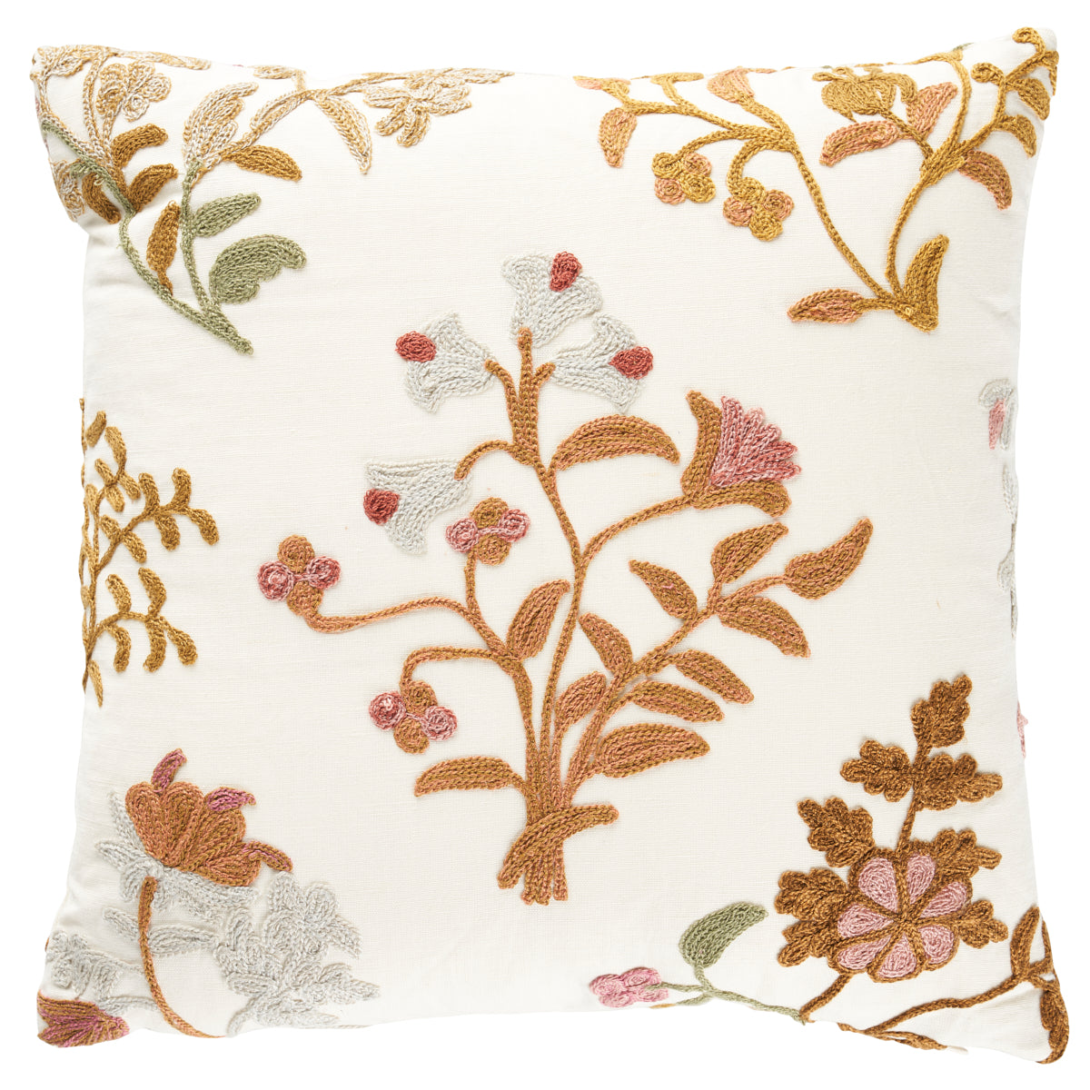 Raleigh Crewel Embroidery Pillow A | Autumn