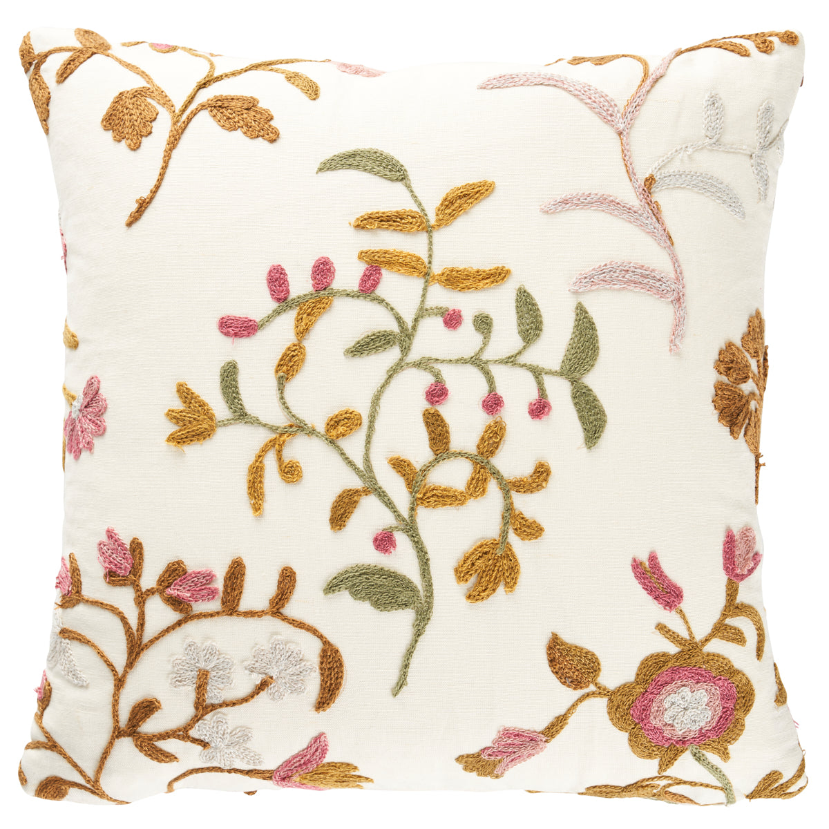 Raleigh Crewel Embroidery Pillow B | Autumn