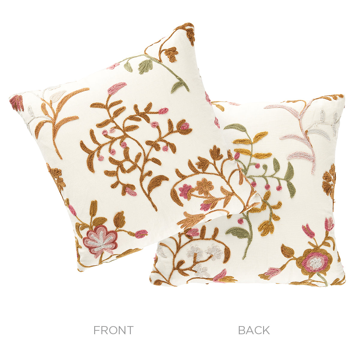 Raleigh Crewel Embroidery Pillow B | Autumn