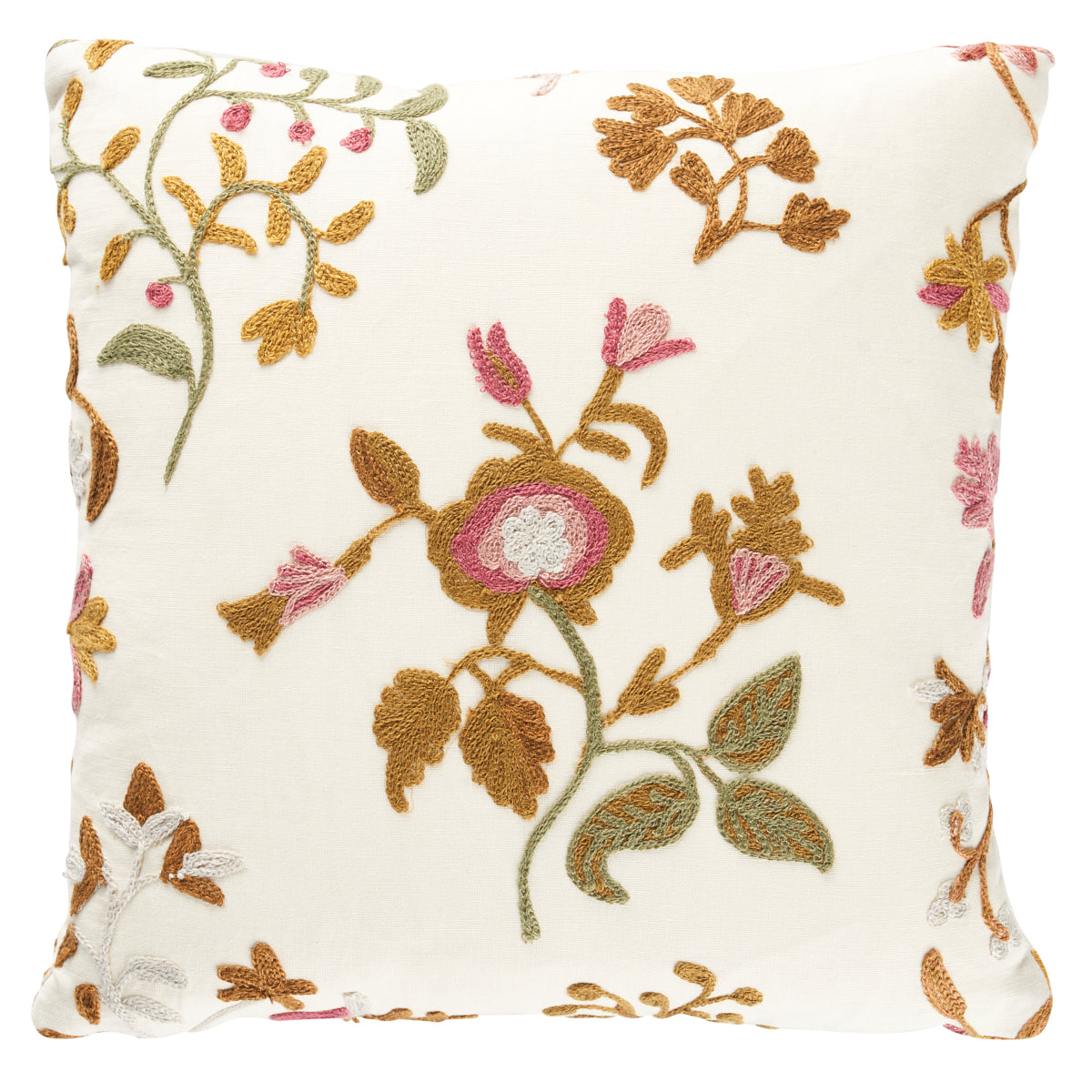 Raleigh Crewel Embroidery Pillow C | Autumn