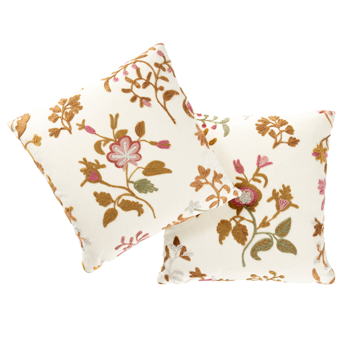 Raleigh Crewel Embroidery Pillow C | Autumn