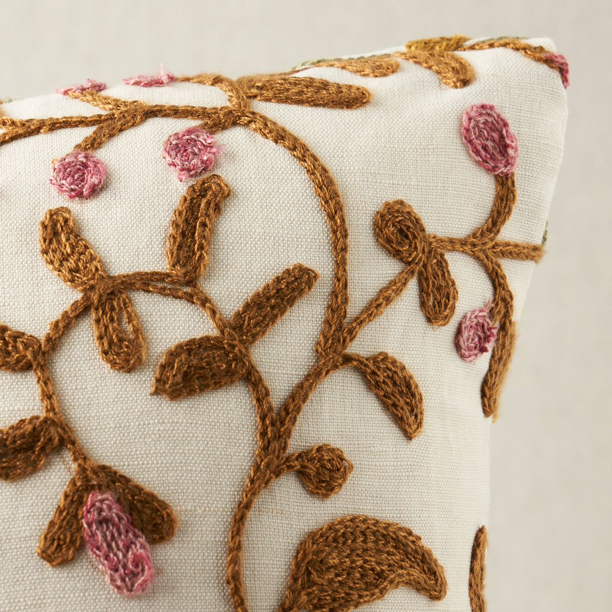 Raleigh Crewel Embroidery Pillow C | Autumn