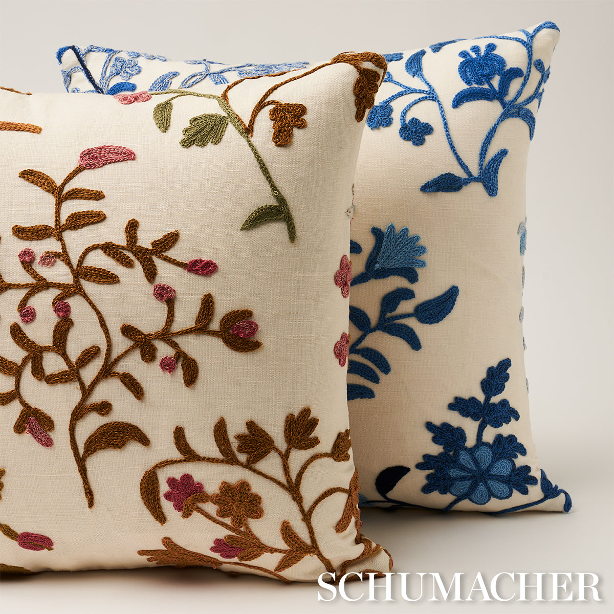 Raleigh Crewel Embroidery Pillow C | Autumn