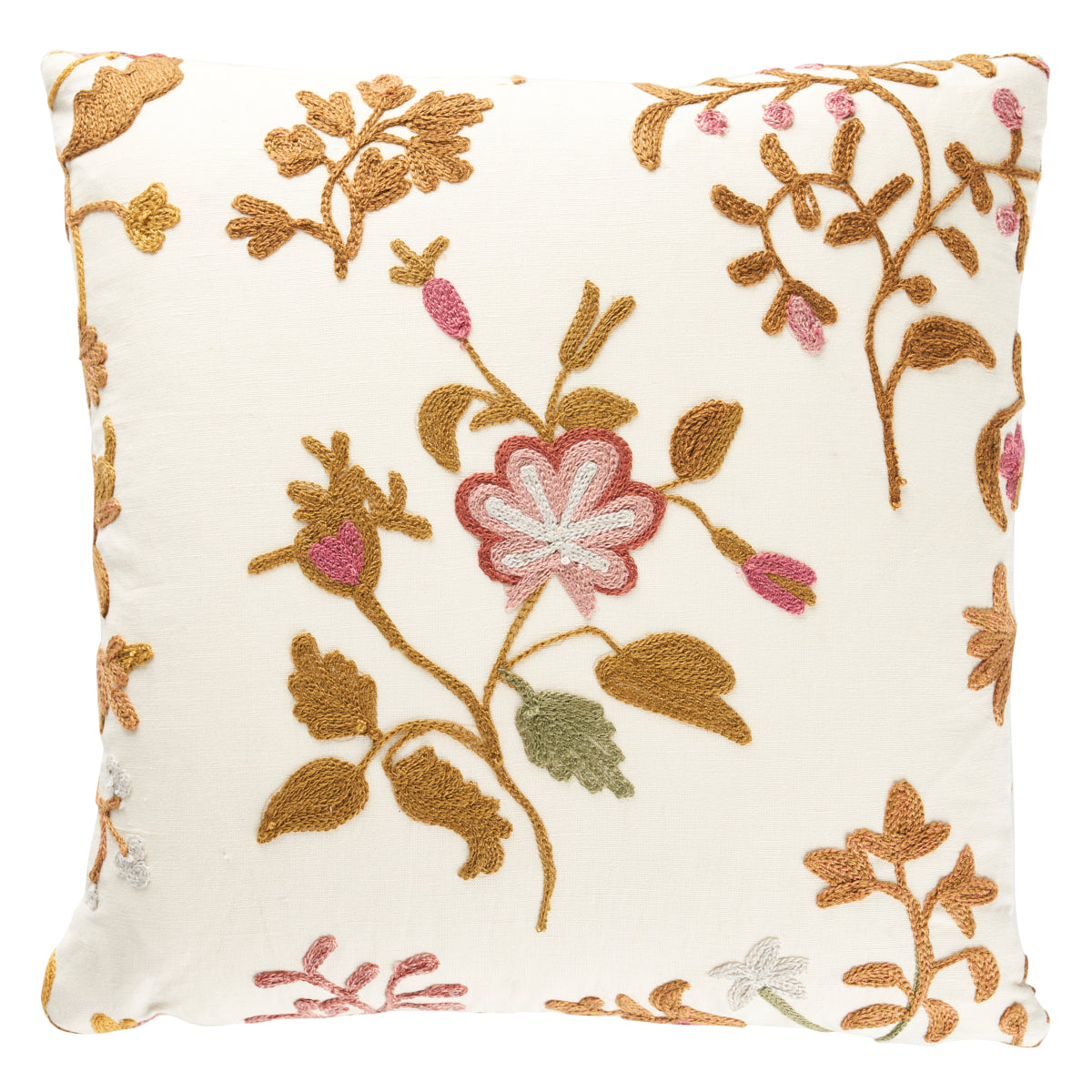Raleigh Crewel Embroidery Pillow C | Autumn
