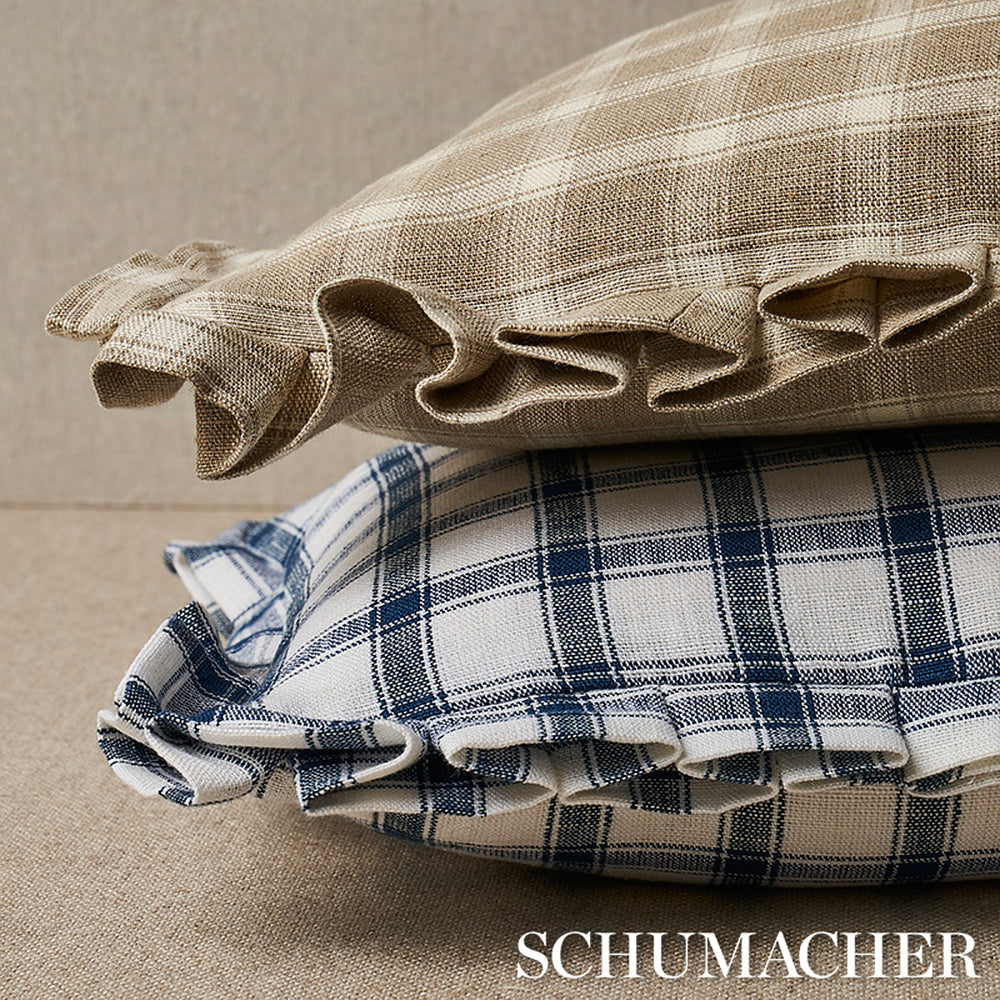 Crawford Check Pillow | Flax