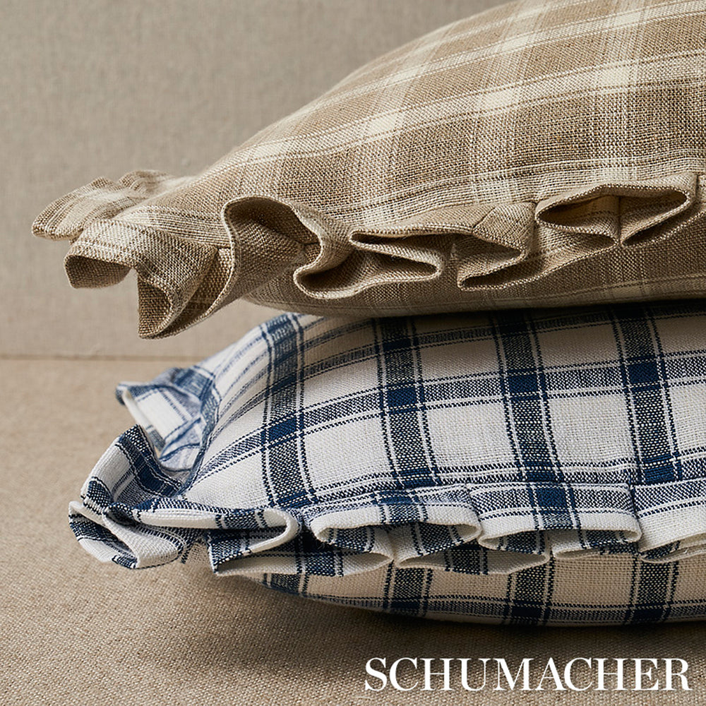 Crawford Check Pillow | Flax