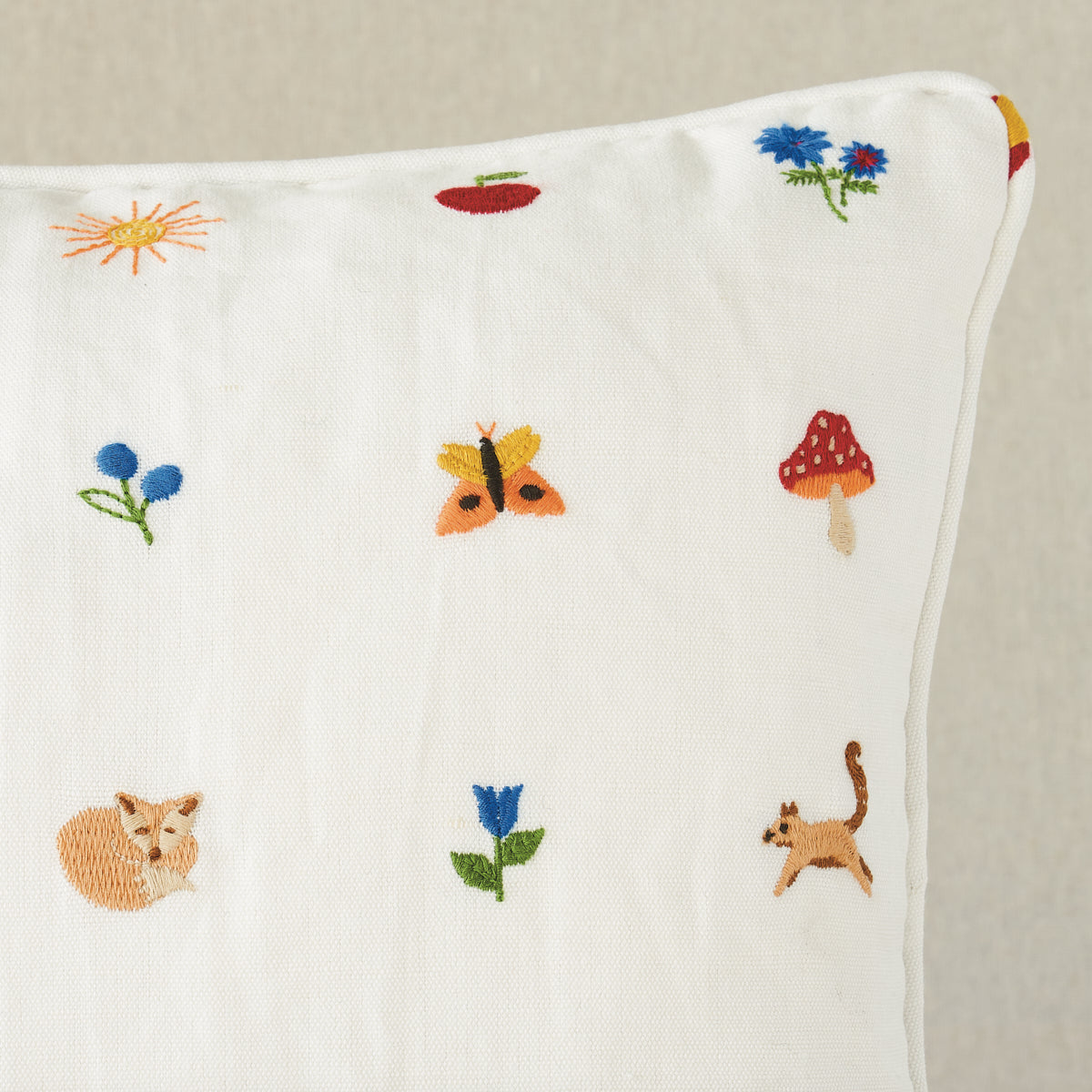 Tiny Things Embroidery Pillow | Multi