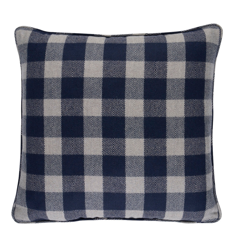 Galt Wool Check Pillow | Indigo