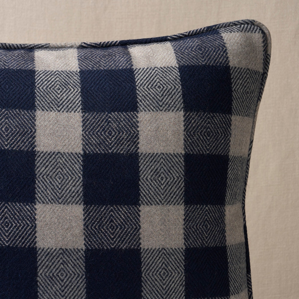 Galt Wool Check Pillow | Indigo