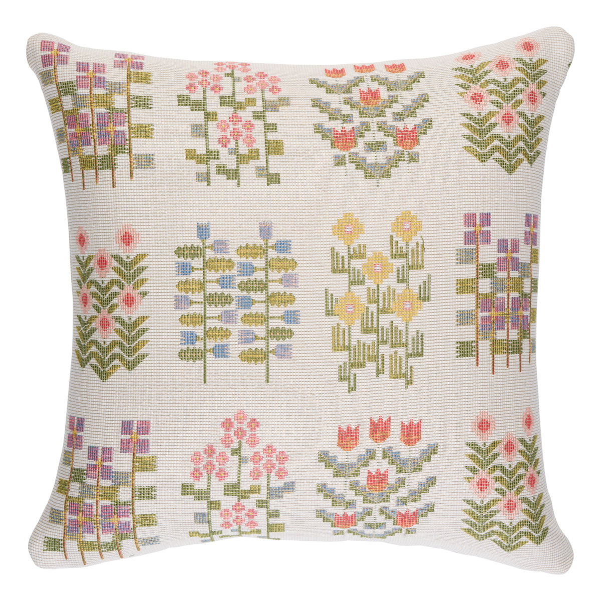 Annika Floral Tapestry Pillow | Multi on Ivory