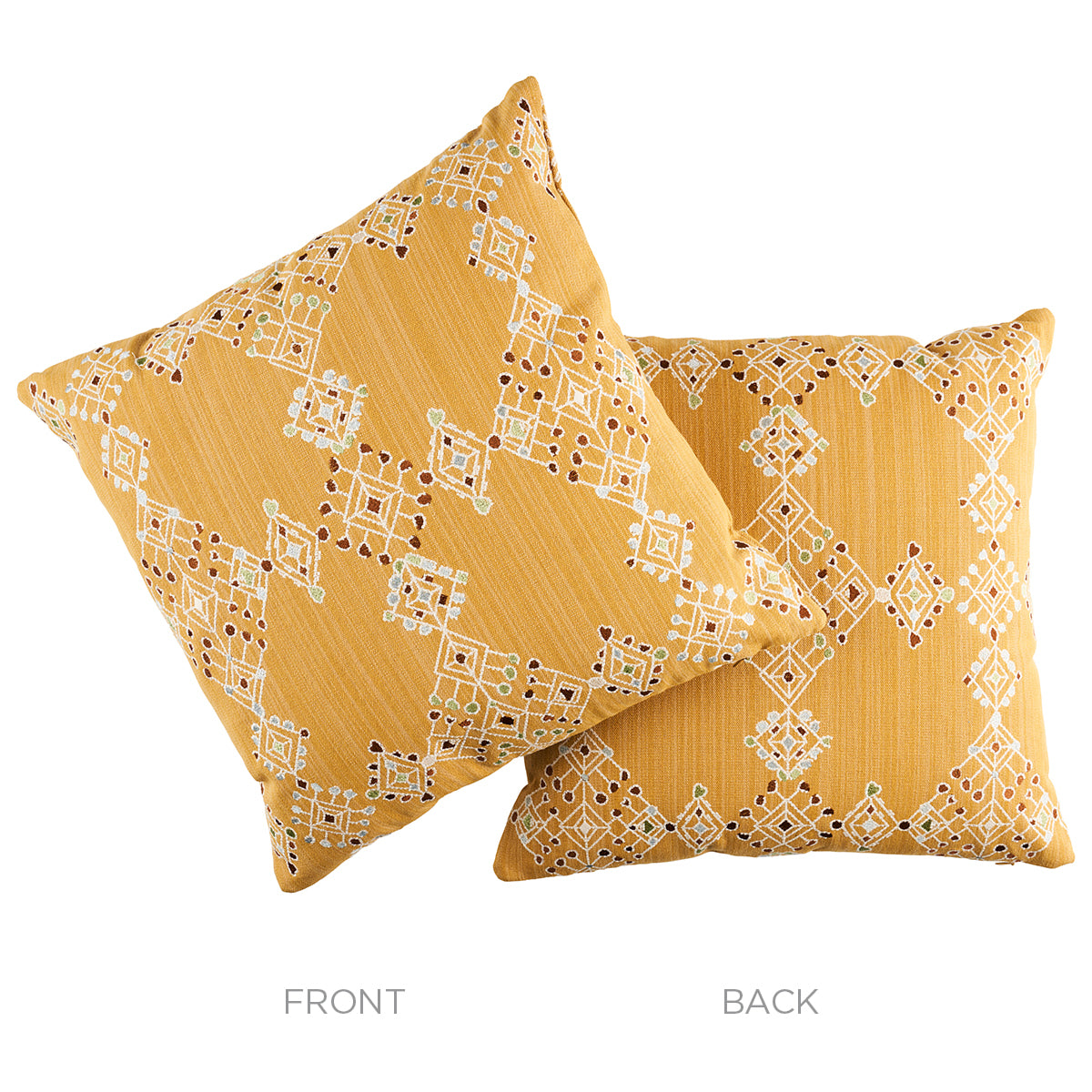 Kalindi Embroidery Pillow | Saffron