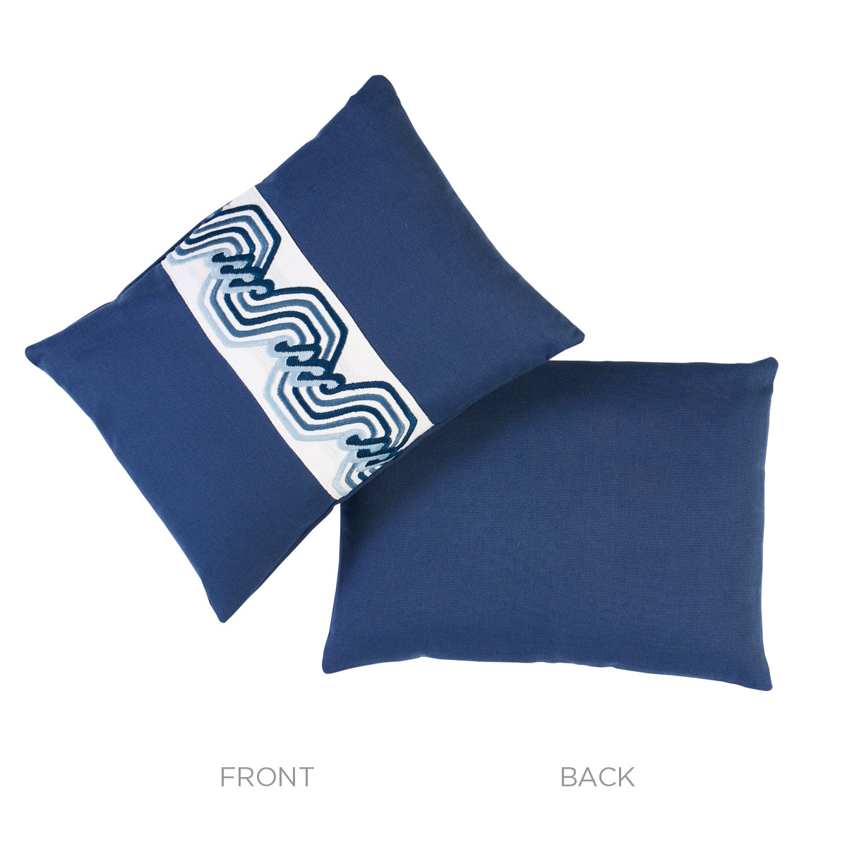 The Twist Embroidered Pillow | Marine