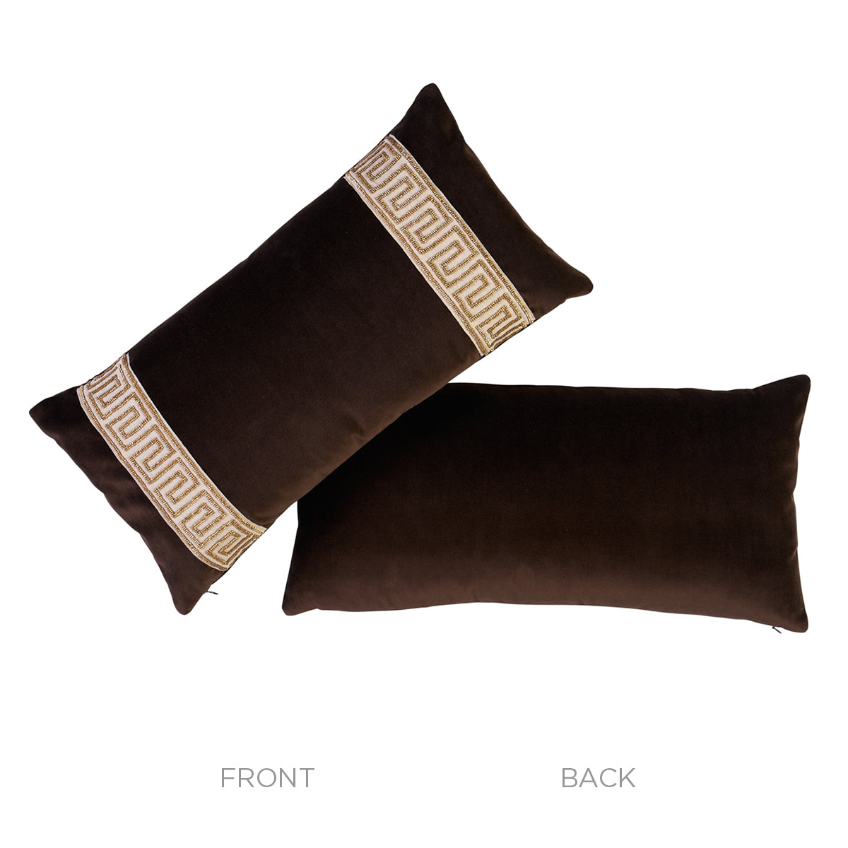 Delphi Beaded Tape Pillow | Espresso