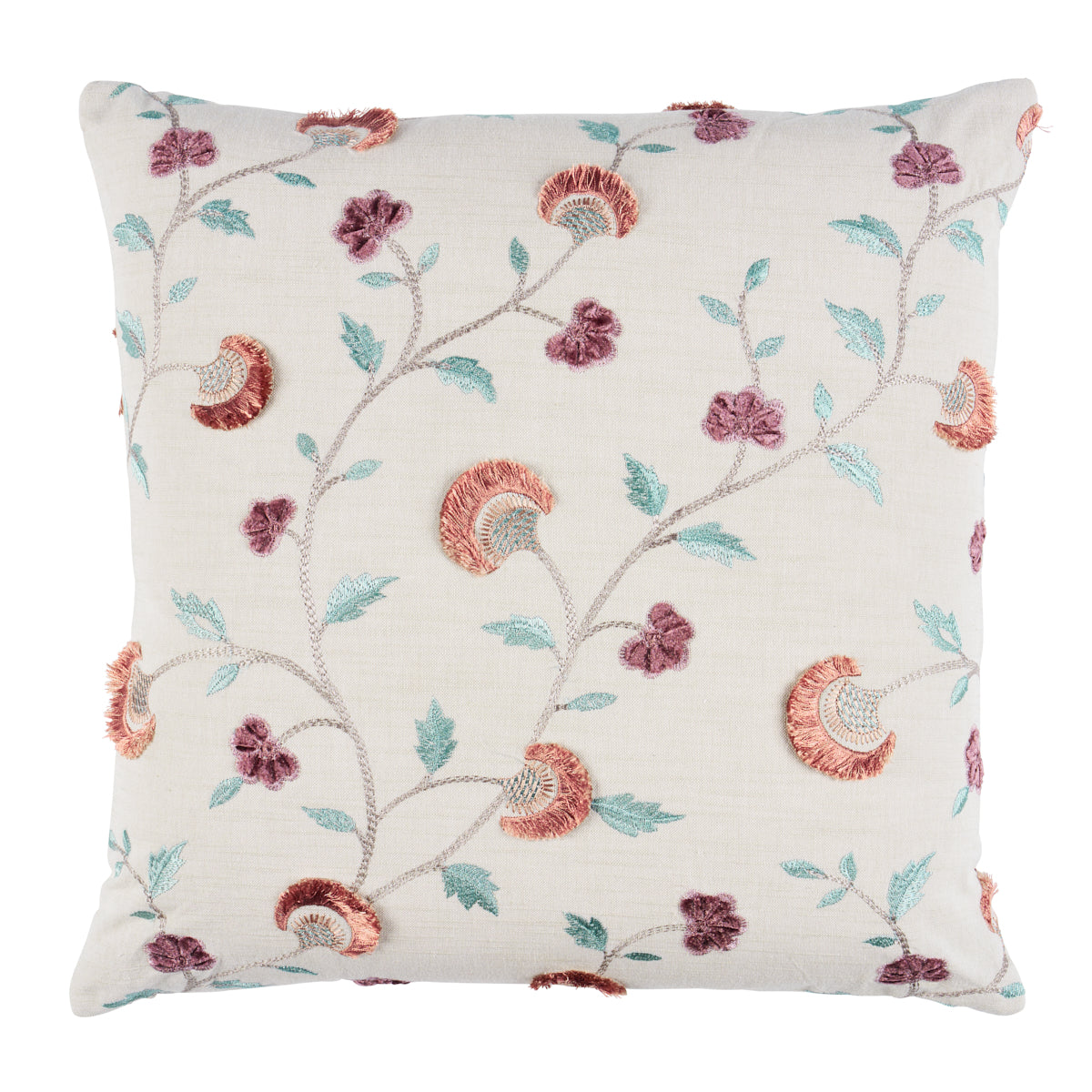 Iyla Embroidery Pillow | Rose & Natural