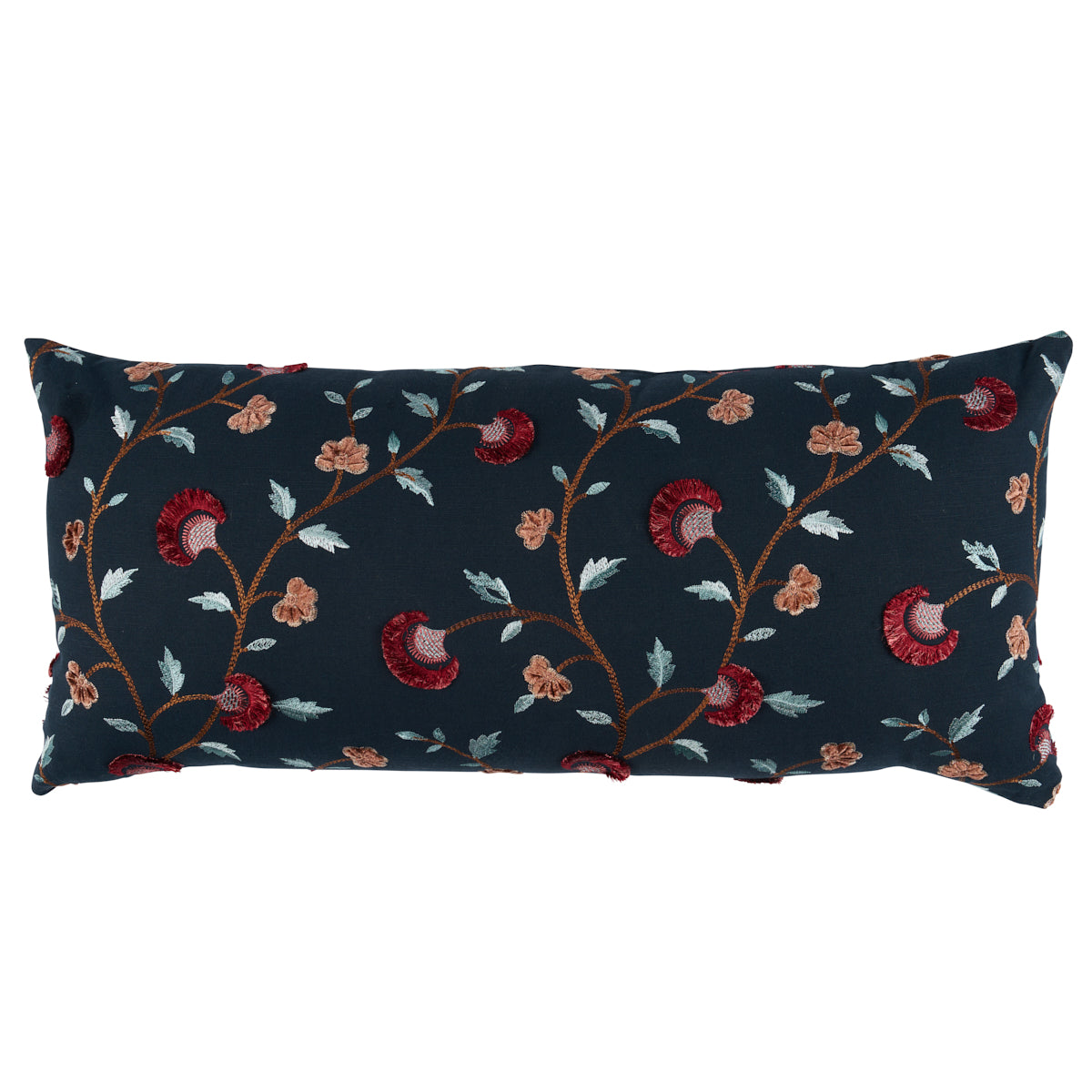 Iyla Embroidery Pillow | Midnight & Rouge