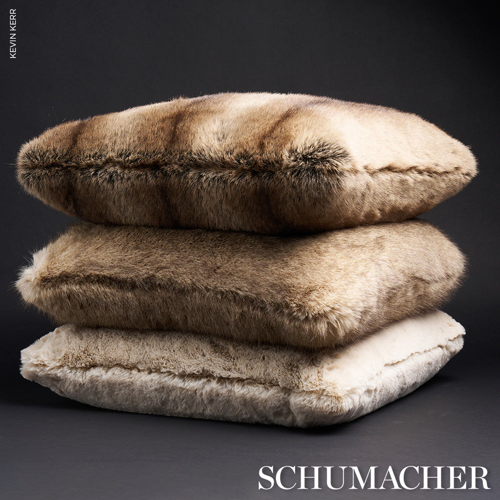 Valais Faux Fur Pillow | Buff