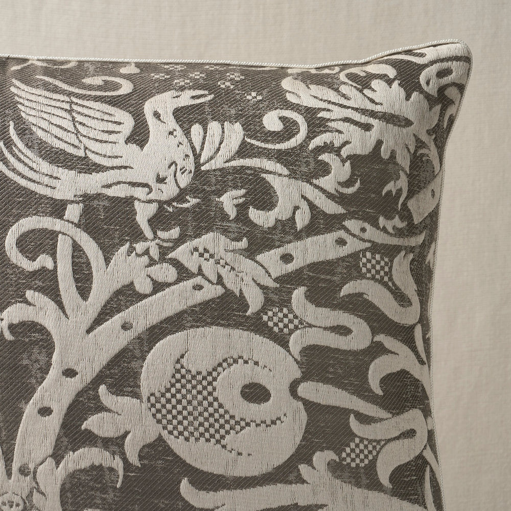 Dougal Damask Pillow | Smoke