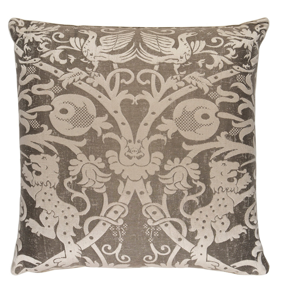 Dougal Damask Pillow | Smoke